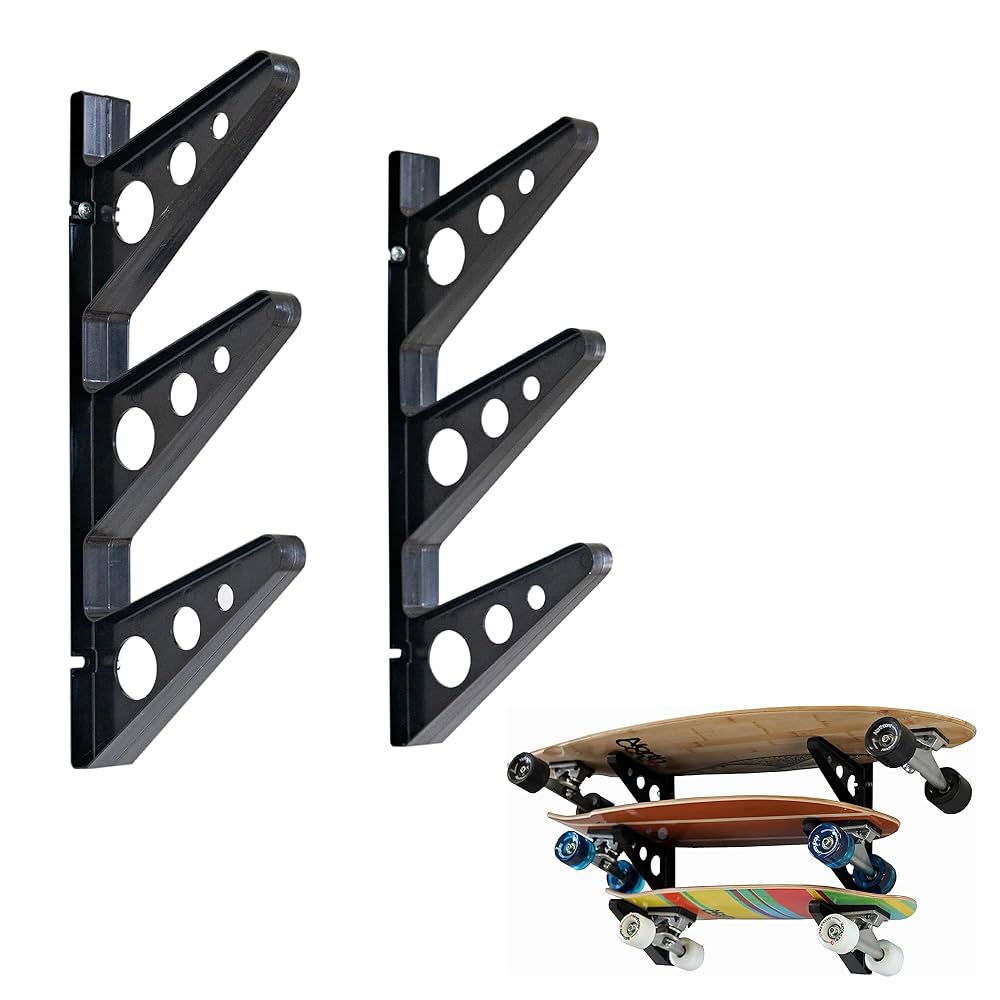 スケートボード　ラック Amazon.com : Pmsanzay Skateboard Wall Mount Wall Hanger Rack
